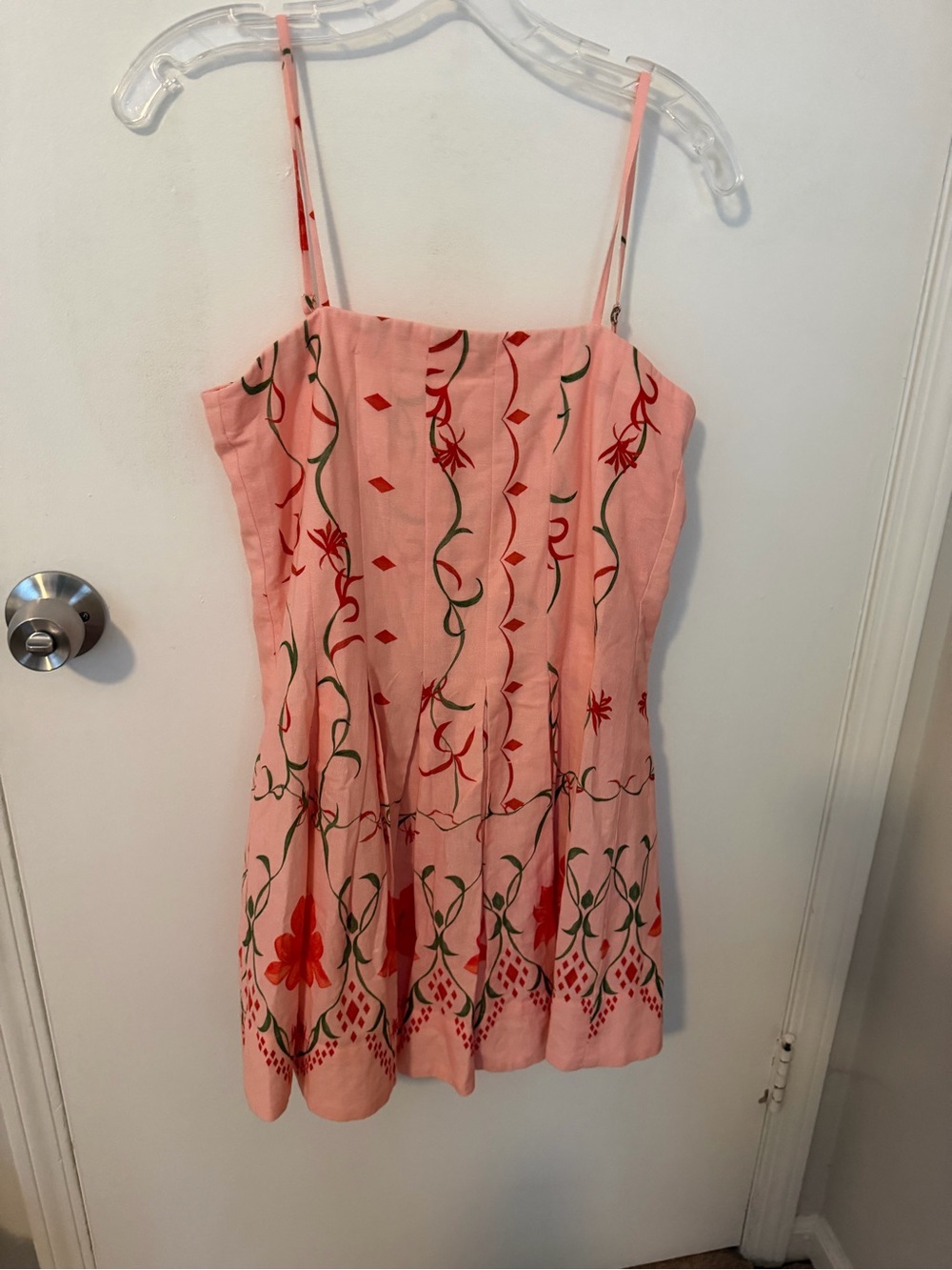 Anna Cate Pink Floral Embroidered Spaghetti Strap Dress